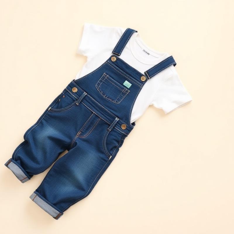 Denim Dungaree & Tee Set